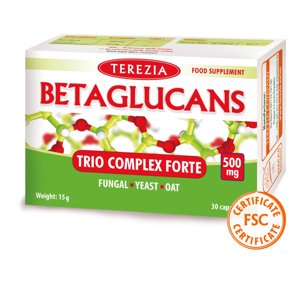 Betaglucan Trio Komplex Forte 500 Mg Terezia Eu Food Supplements From Medicinal Mushrooms Terezia Company