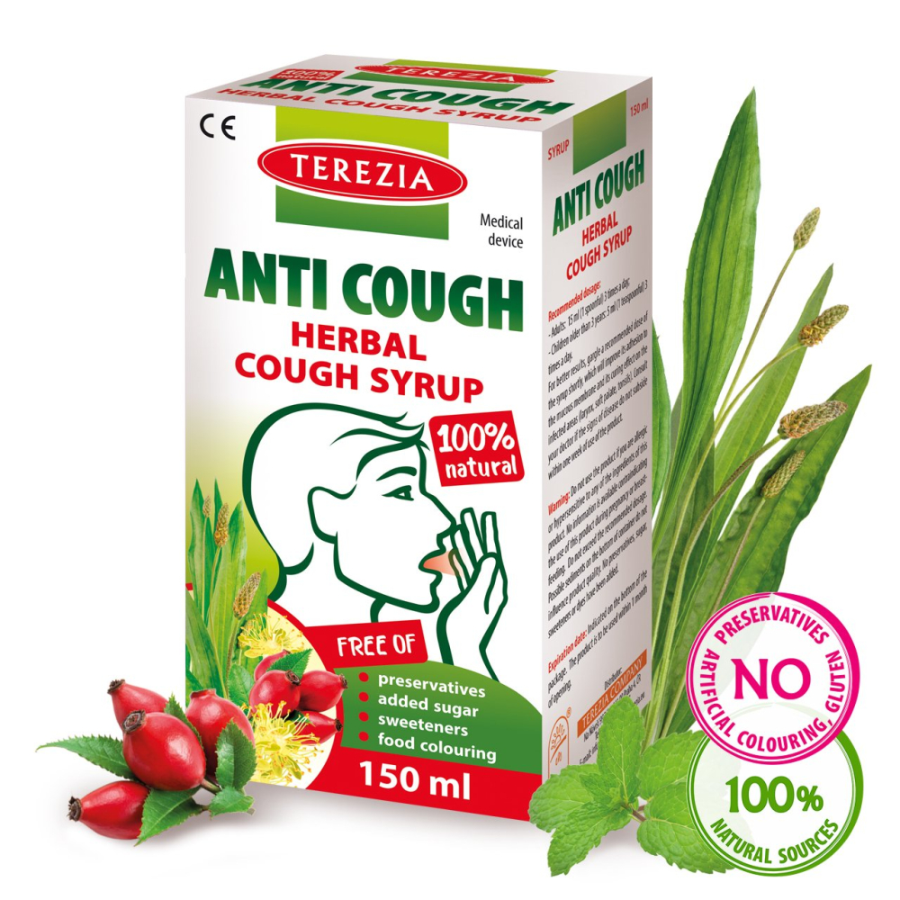 ANTI COUGH 100 natural herbal syrup Terezia.eu Food supplements