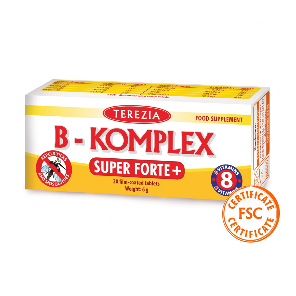 moeilijk tevreden te krijgen Uitdaging bladeren B-KOMPLEX super forte+ 100 tablets | Terezia.eu | Food supplements from  medicinal mushrooms | TEREZIA COMPANY