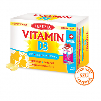 Vitamin D3 1000 IU tobolky + DÁREK Vitamin D3 400 IU kapky