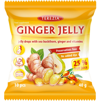 Ginger jelly - jelly drops with sea buckthorn, ginger and vitamins