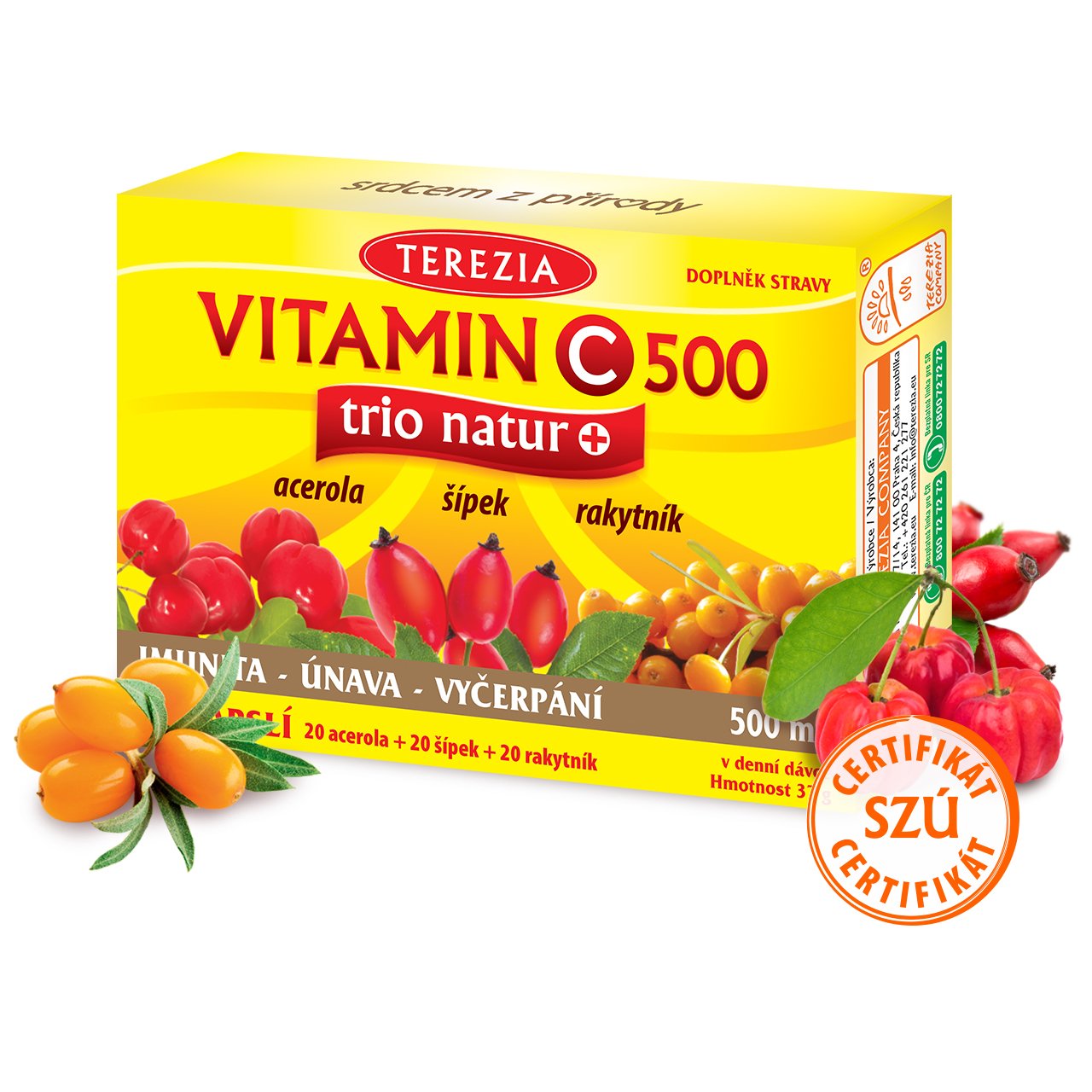 Levně Vitamin C TRIO NATUR+ 60 kapslí