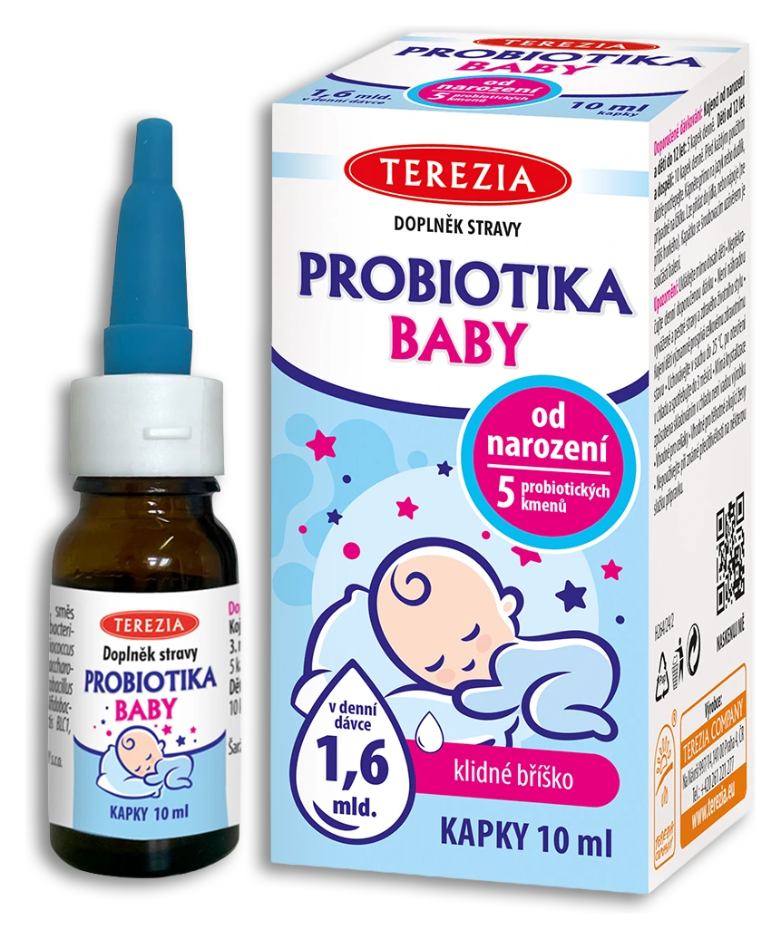 Balení TEREZIA PROBIOTIKA BABY kapky 10 ml s lahvičkou